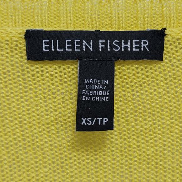 Eileen Fisher Linen Deep V Lightweight Pullover Sweater XS 519 - Picture 3 of 12